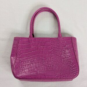 Y2k Express Pink Leather Croc Print Mini Shoulder Bag Animal Print